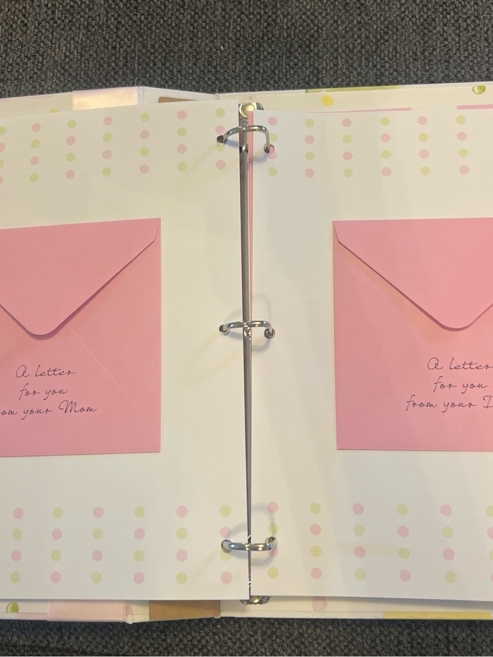 Penny Laine Adoption Baby Memory Book with Satin Bow - Pink Polka Dot Keepsake - Picture 8 of 8